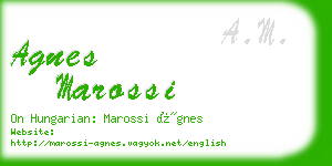 agnes marossi business card